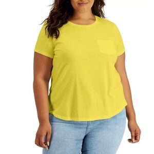 Style & Co. Sunny Yellow Short Sleeve Tee